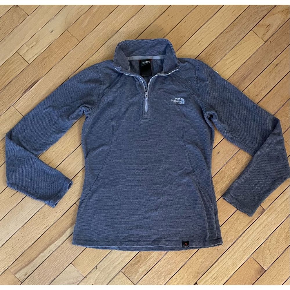 Womens Striped North Face 3/4 Zipper Athletic Jacket